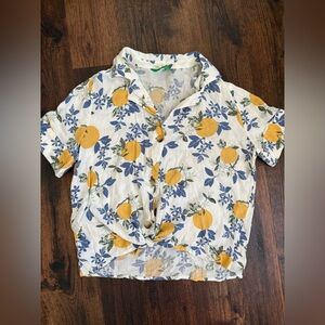 Dip | lemon print summer top | sz M